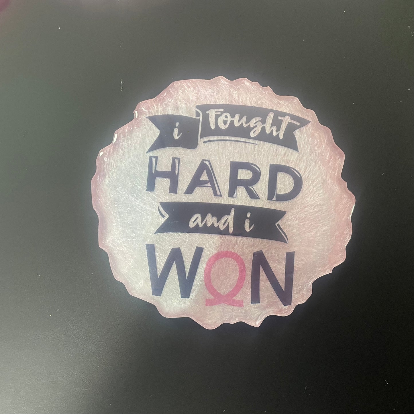 Breast Cancer Awareness Resin Coasters – Handcrafted Symbol of Strength and Hope