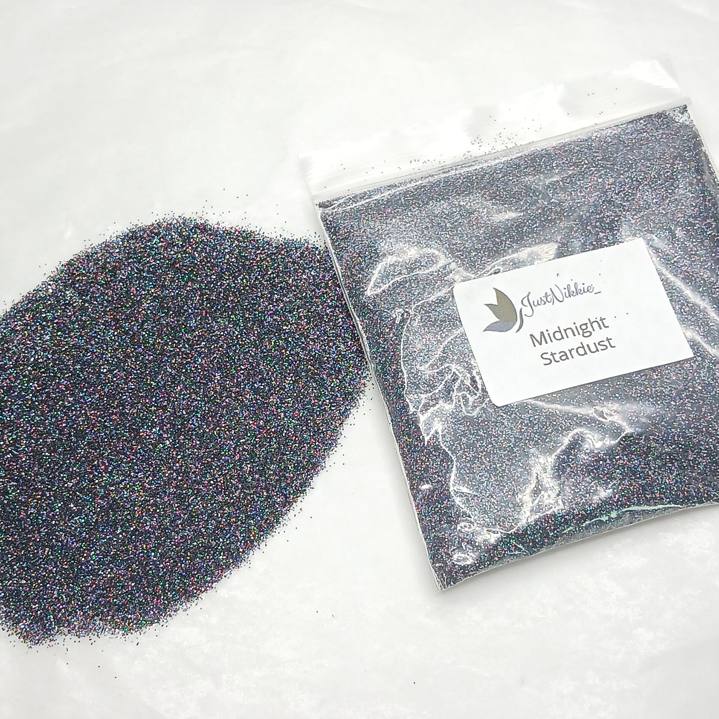 Midnight Stardust Black Holographic Glitter