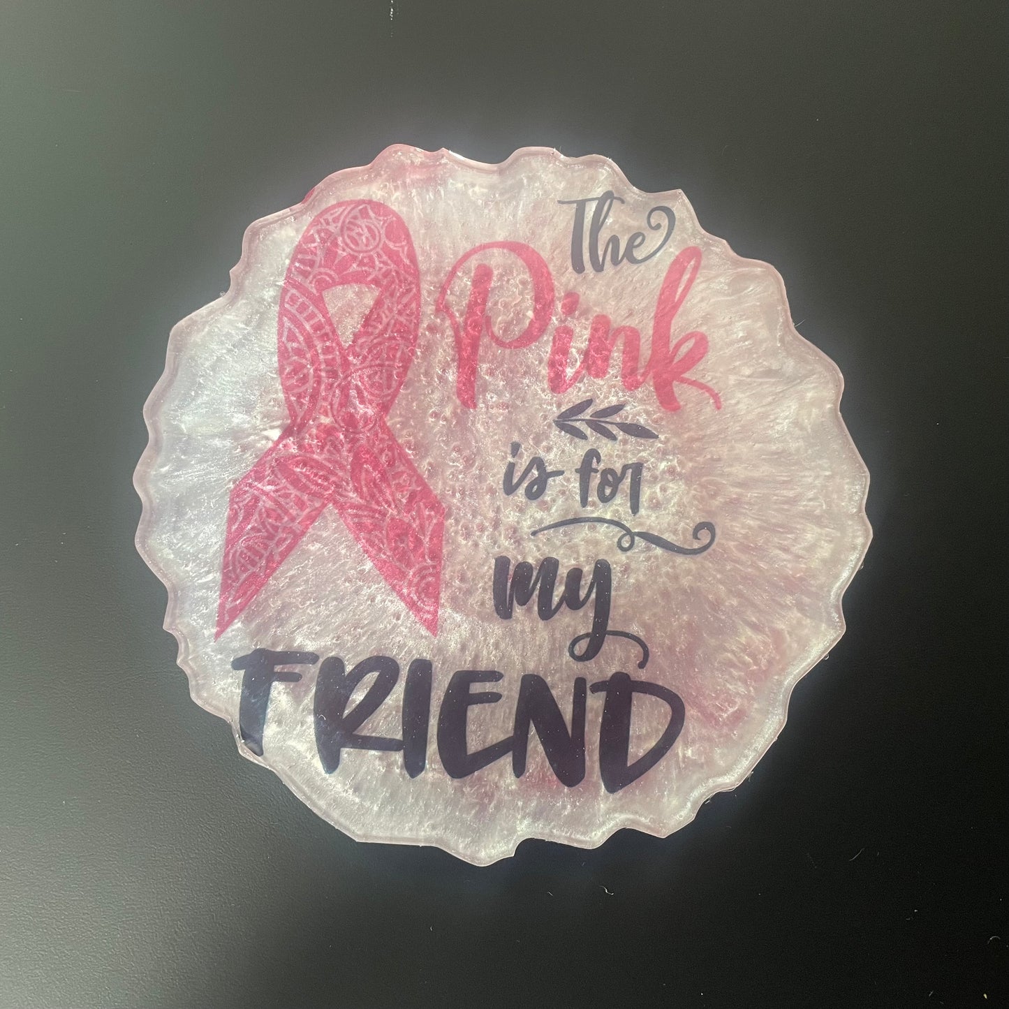 Breast Cancer Awareness Resin Coasters – Handcrafted Symbol of Strength and Hope