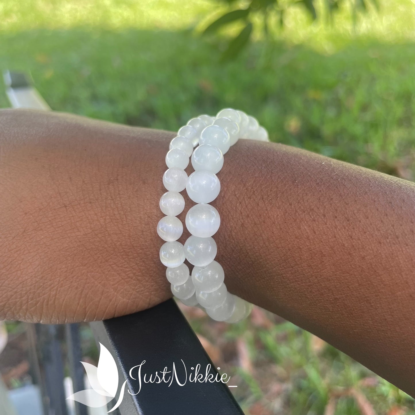 Crystal Radiance Bracelet | Selenite Natural Stone Beaded Bracelet