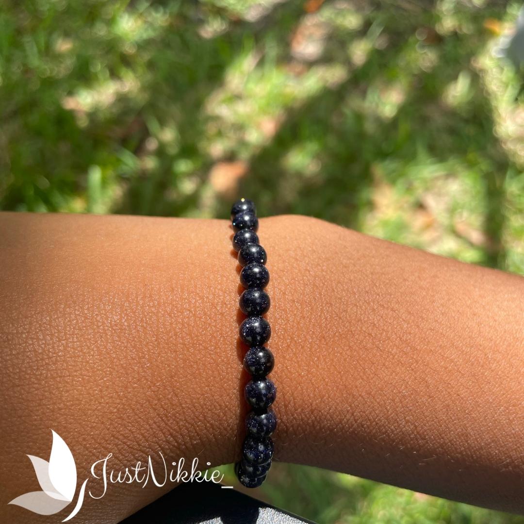 Sapphire Cyclone Bracelet | Shimmering Blue Sandstorm Beaded Bracelet