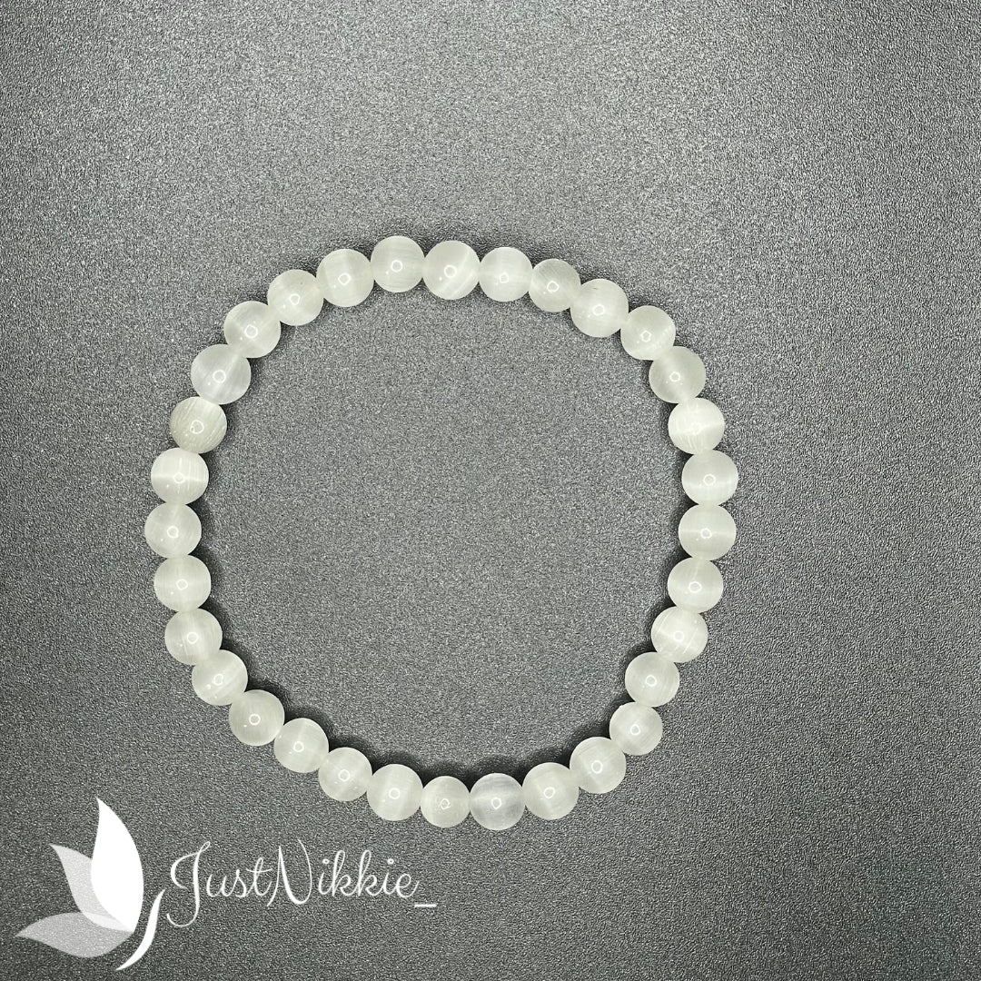 Crystal Radiance Bracelet | Selenite Natural Stone Beaded Bracelet