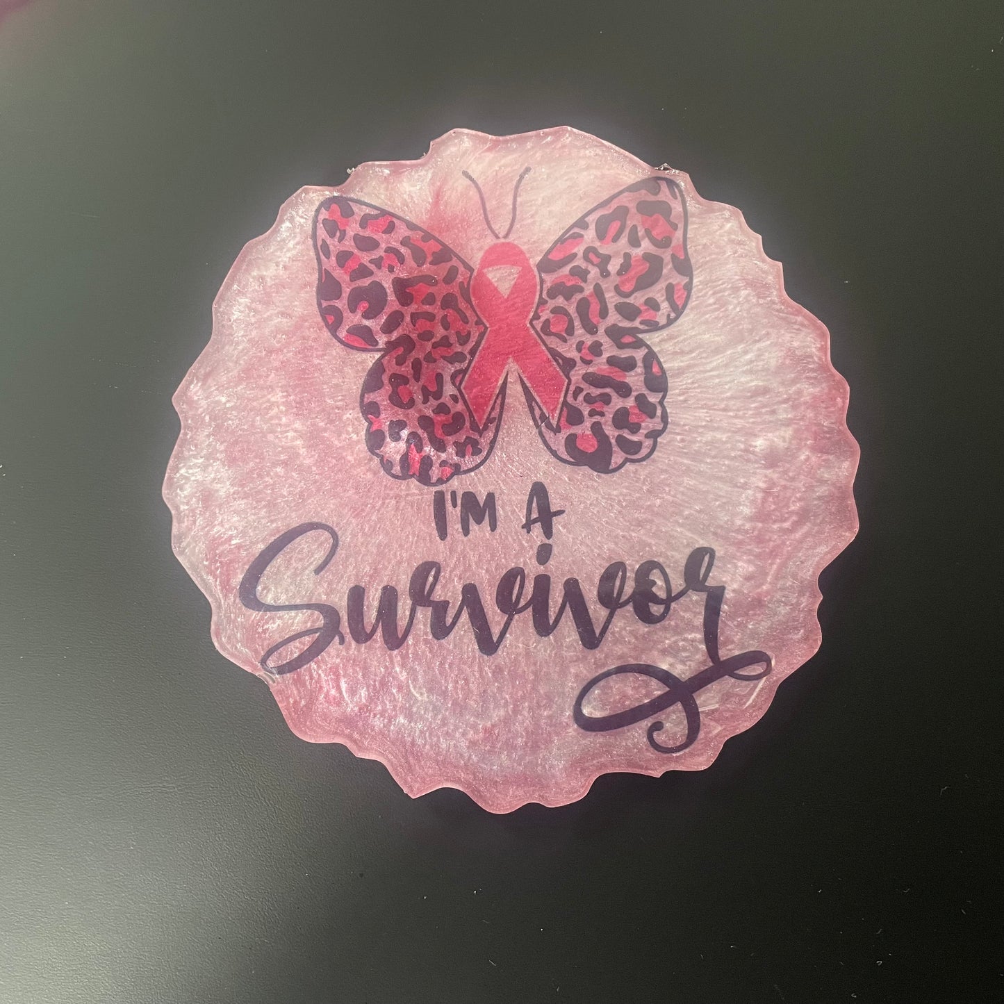 Breast Cancer Awareness Resin Coasters – Handcrafted Symbol of Strength and Hope