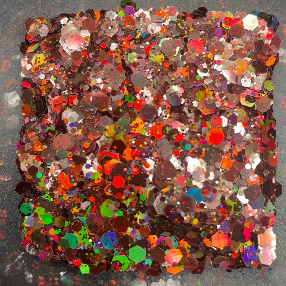 Cranberry Blast Holographic Glitter – Chunky Brown Glitter