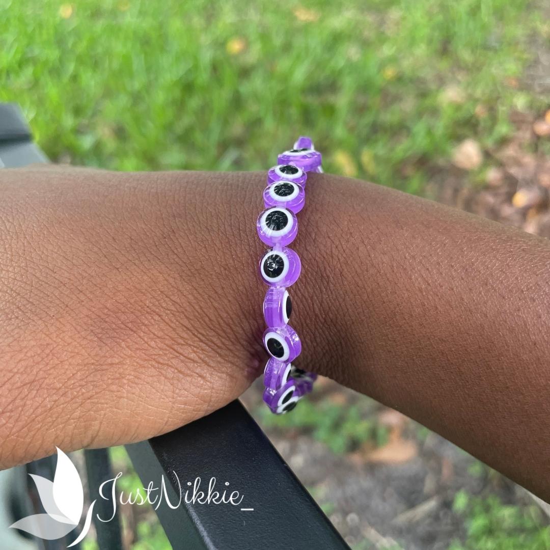 Evil Eye Bracelet Collection | Flat 8mm Beaded Protective Bracelet in Various Colors