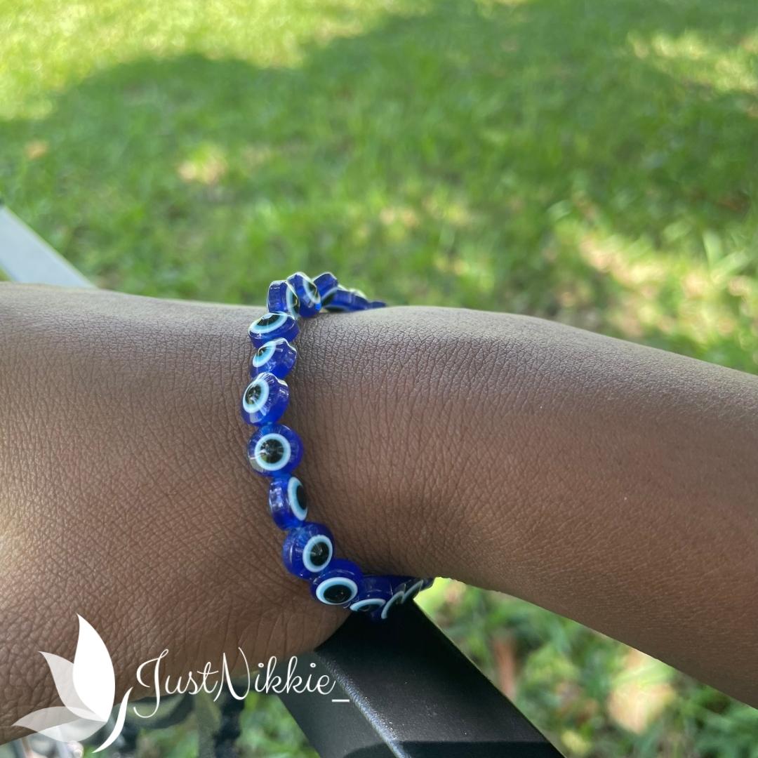 Evil Eye Bracelet Collection | Flat 8mm Beaded Protective Bracelet in Various Colors