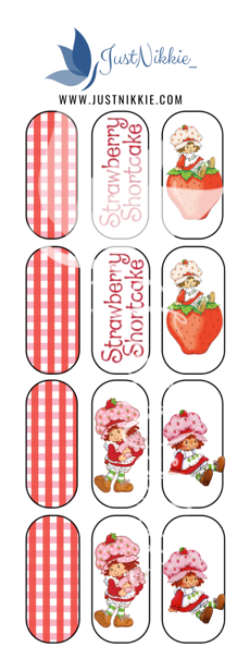 Strawberry Shortcake Nail Water Decals – Sweet and Nostalgic Nail Art