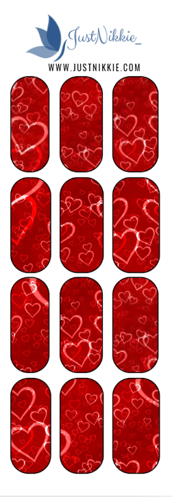 Red Heart Valentine Water Decals