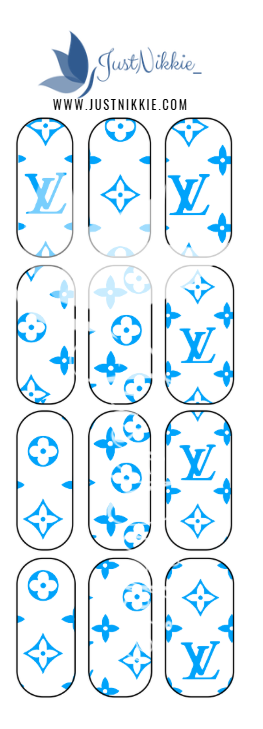 Designer Inspired Monogram Nail Water Decals