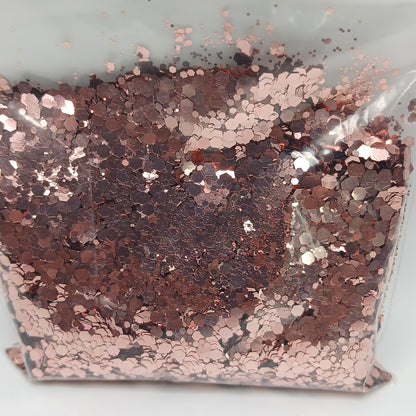 Rose Gold Glam Metallic Chunky Glitter