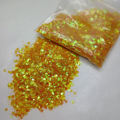 Crushed Curry Iridescent Chunky Glitter - Yellow Iridescent Chunk Glitter