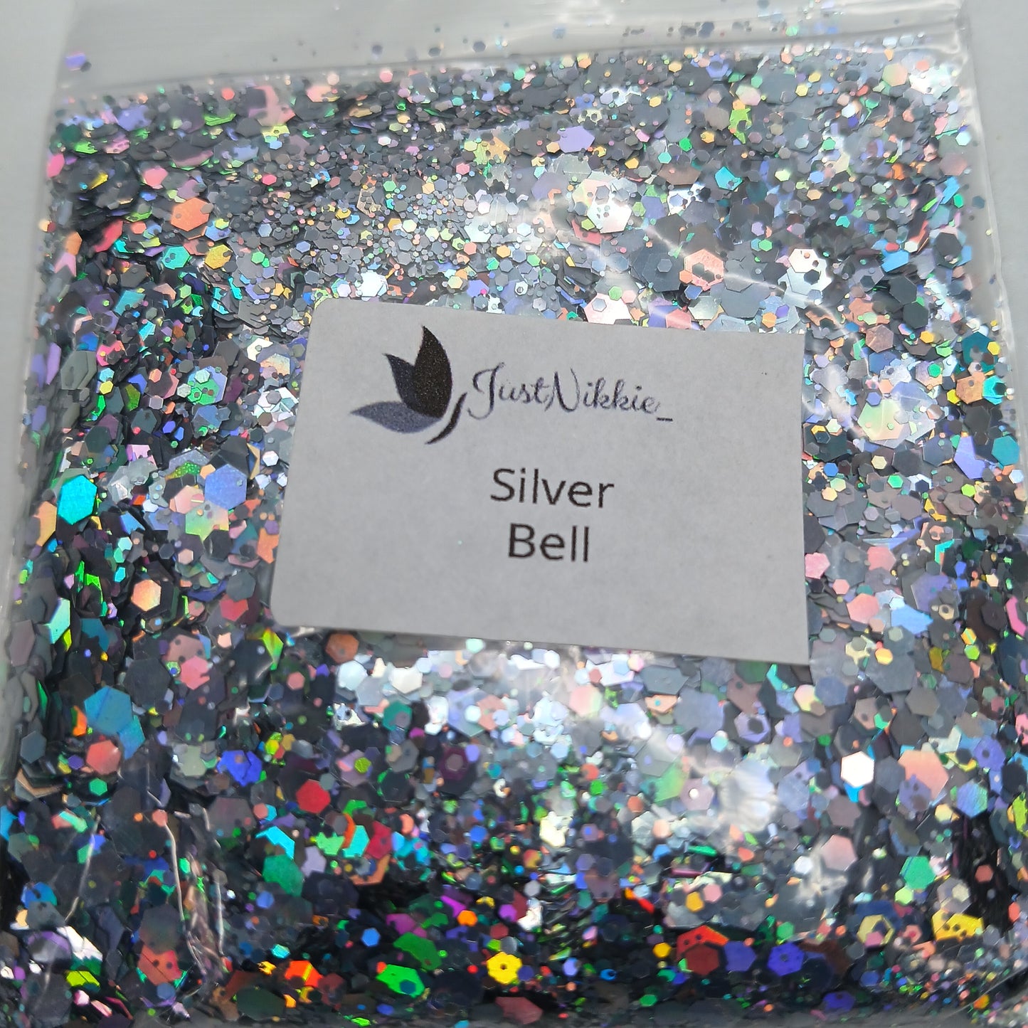 Silver Bell Holographic Glitter – Radiant Chunky Silver Glitter
