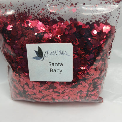 Santa Baby Metallic Red Chunky Glitter – Bold and Vibrant Craft Glitter