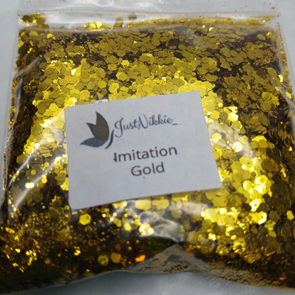 Imitation Gold Chunky Metallic Glitter – Radiant Golden Glitter