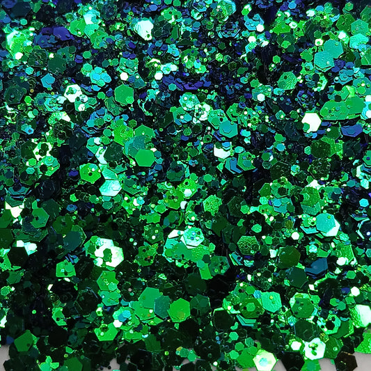 Tranquil Tide Chameleon Glitter – Green to Blue Shift Glitter Mix