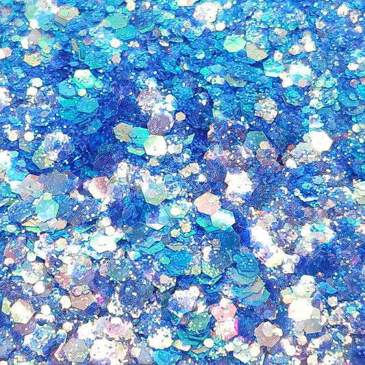 Arctic Shimmer Blue Chunky Iridescent Glitter – Captivating Blue Glitter