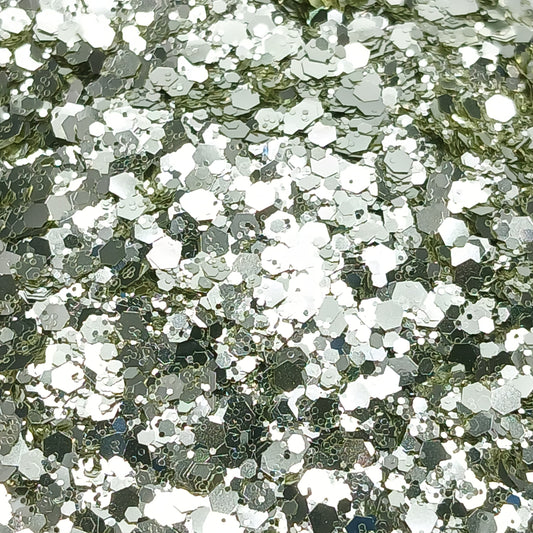 Ice Gray Metallic Chunky Glitter