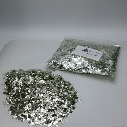 Ice Gray Metallic Chunky Glitter