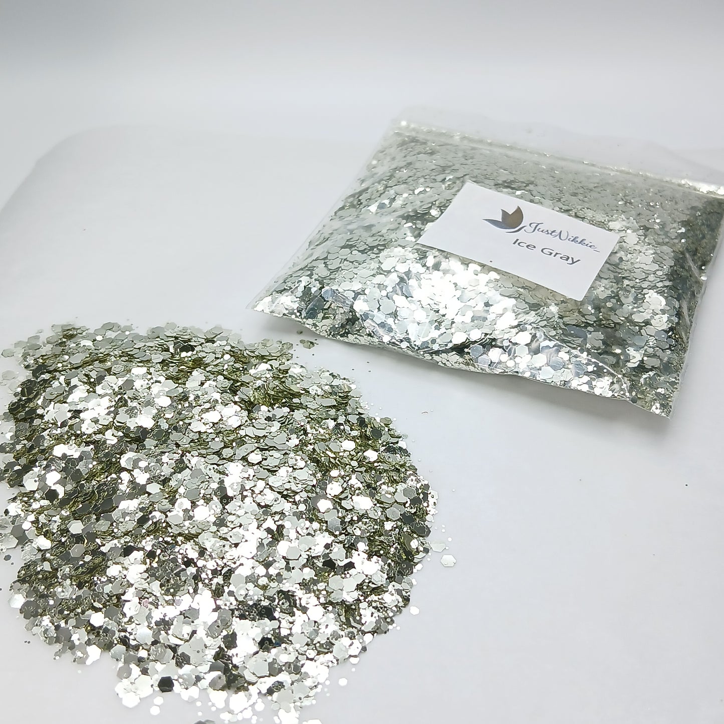 Ice Gray Metallic Chunky Glitter