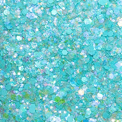 Bermuda Bay Chunky Iridescent Glitter – Tropical Blue-Green Glitter Mix