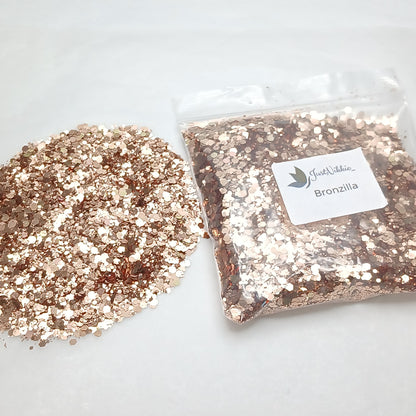 Bronzilla Metallic Glitter – Striking Bronze Chunky Glitter Mix