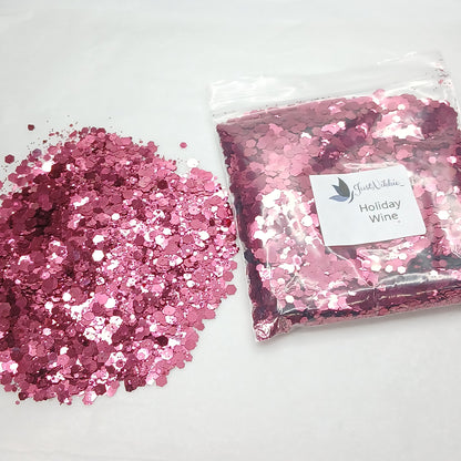 Holiday Wine Chunky Maroon Metallic Glitter – Elegant Eco-Friendly Sparkle