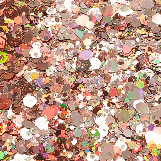Cranberry Blast Holographic Glitter – Chunky Brown Glitter