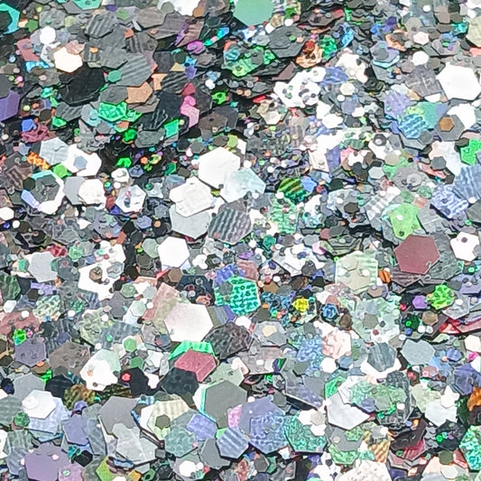 Dark Rudolph Holographic Black Chunky Glitter