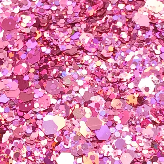 Holo Barbie Vibrant Pink Glitter with Subtle Pink Shift – Eco-Friendly Sparkle