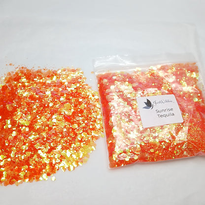 Sunrise Tequila Orange Iridescent Chunky Glitter
