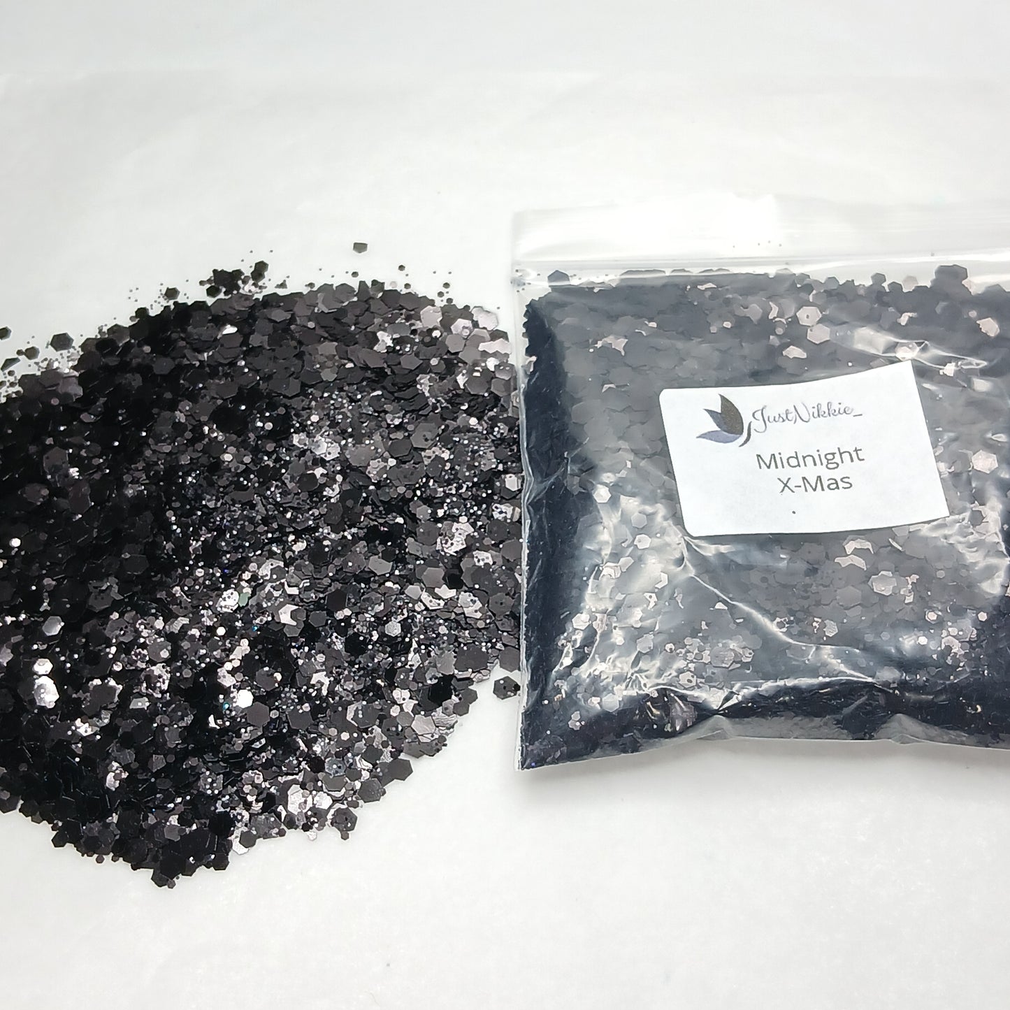 Midnight Christmas Black Metallic Glitter – Elegant Year-Round Sparkle