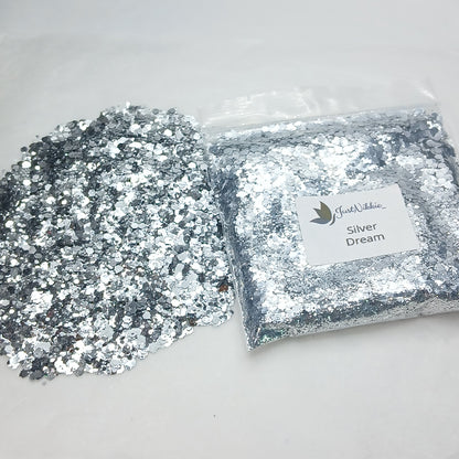 Silver Dream Metallic Chunky Glitter - Sliver Metallic Glitter Mix