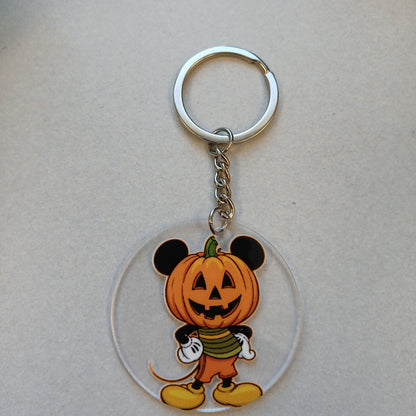 Pumpkin Mickey &amp; Minnie Acrylic Keychains – Halloween Edition