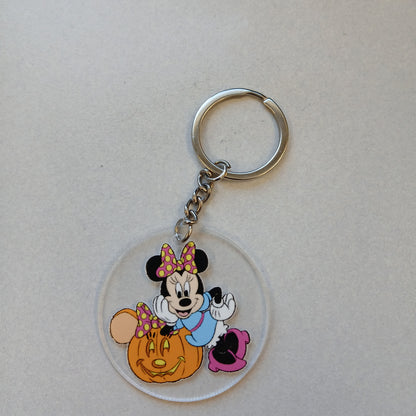 Pumpkin Mickey &amp; Minnie Acrylic Keychains – Halloween Edition