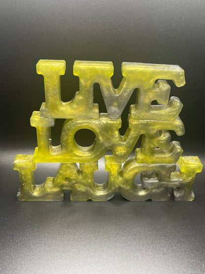 Customizable Live, Love, Laugh Resin Decor – Handmade Inspirational Words