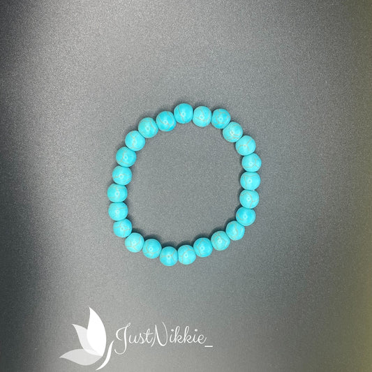 Teal Serenade Bracelet | Turquoise Beaded Stretch Bracelet