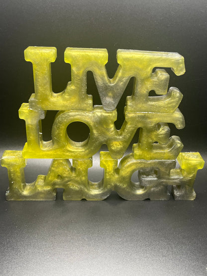 Customizable Live, Love, Laugh Resin Decor – Handmade Inspirational Words