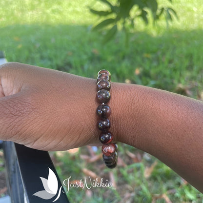 Dark Empathy Bracelet | Natural Wine Tiger Eye Stone Beaded Bracelet