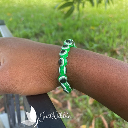 Evil Eye Bracelet Collection | 8mm Round Beaded Protective Bracelets in Various Colors