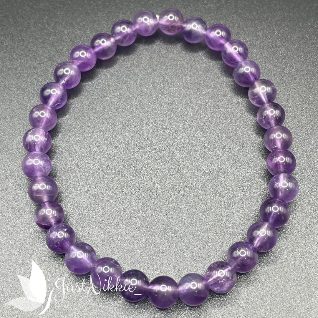 Amethyst Jelly Beads Bracelet | Purple Gemstone Beaded Bracelet