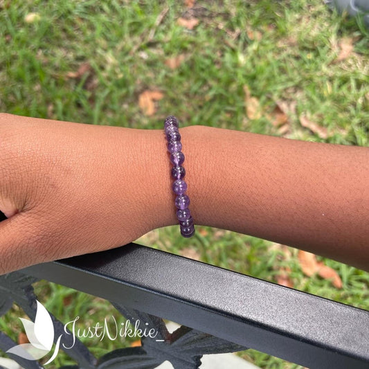 Amethyst Jelly Beads Bracelet | Purple Gemstone Beaded Bracelet