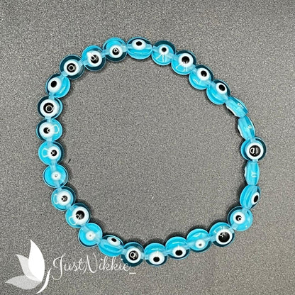 Evil Eye Bracelet Collection | Flat 8mm Beaded Protective Bracelet in Various Colors