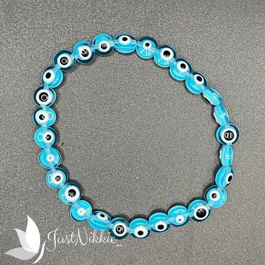 Evil Eye Bracelet Collection | Flat 8mm Beaded Protective Bracelet in Various Colors