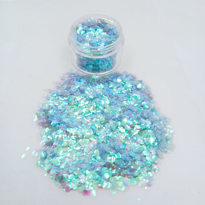 Aqua Wave Iridescent Glitter – Oceanic Blue & Violet Shift