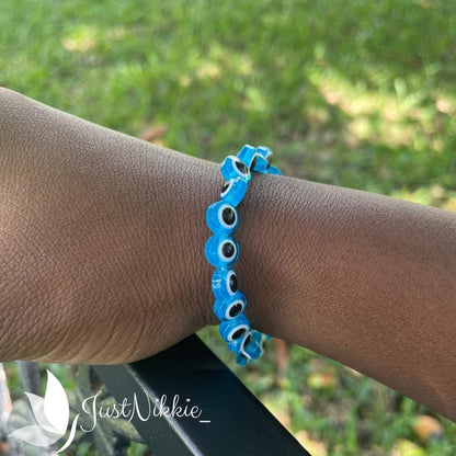 Evil Eye Bracelet Collection | Flat 8mm Beaded Protective Bracelet in Various Colors