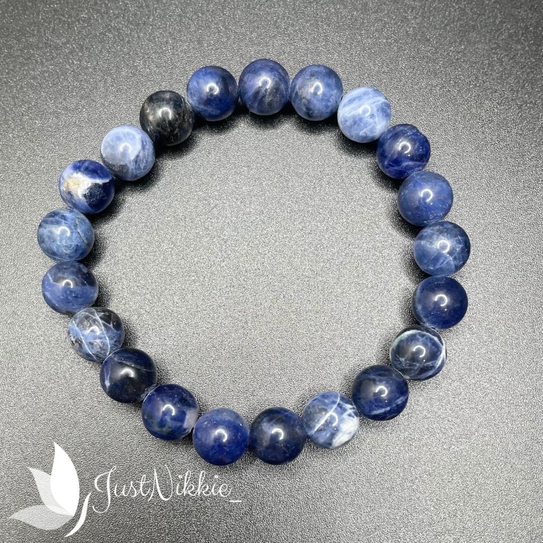 Azure Harmony Bracelet | Natural Blue Sodalite Beaded Bracelet