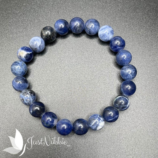 Azure Harmony Bracelet | Natural Blue Sodalite Beaded Bracelet