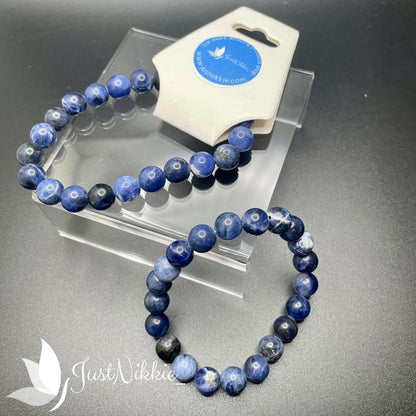Azure Harmony Bracelet | Natural Blue Sodalite Beaded Bracelet