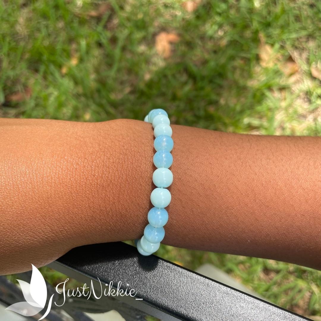 Azure Sky Bracelet | Soft Blue Beaded Bracelet