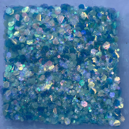 Baby Powder Blue Glow-in-the-Dark Glitter – Chunky Iridescent